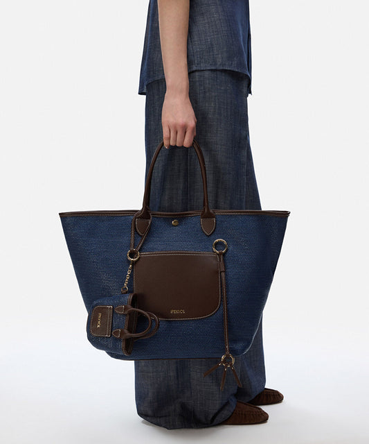 Colorblock Bag with Mini Pouch