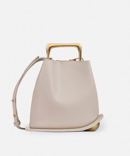 Leather-Effect Top Handle Bag