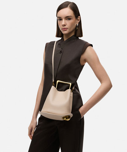 Leather-Effect Top Handle Bag