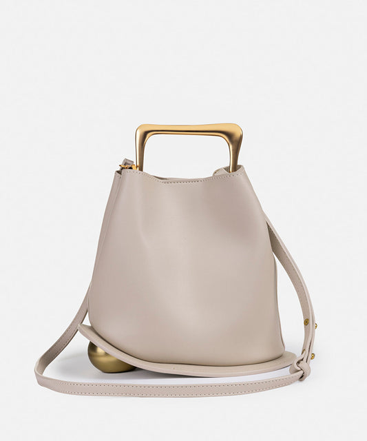 Leather-Effect Top Handle Bag