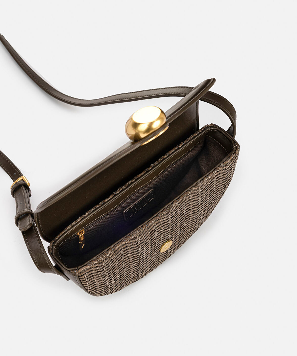 Zoomed Metal Buckle Contrast Texture Bag