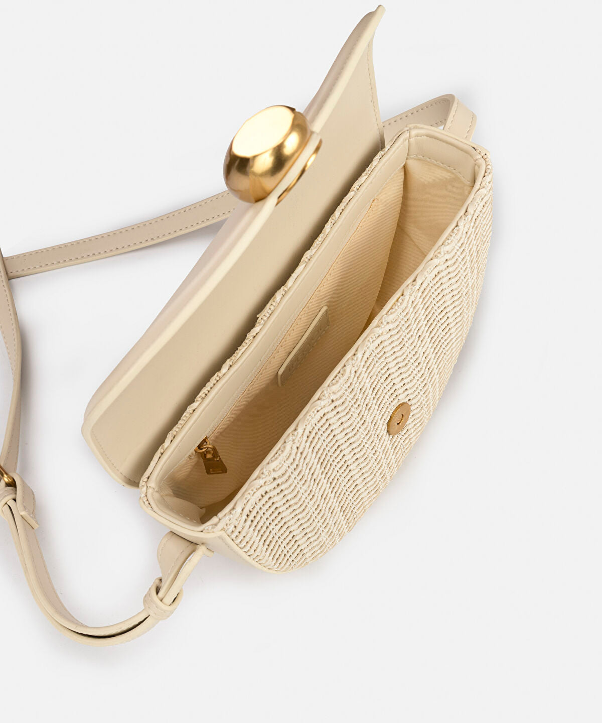 Zoomed Metal Buckle Contrast Texture Bag