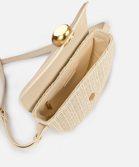 Metal Buckle Contrast Texture Bag