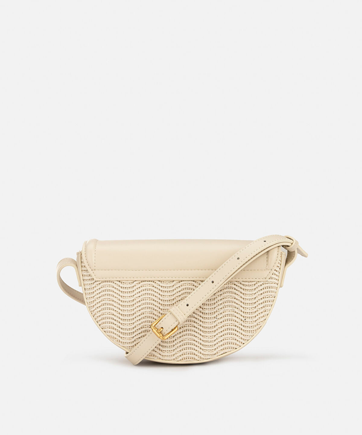 Metal Buckle Contrast Texture Bag