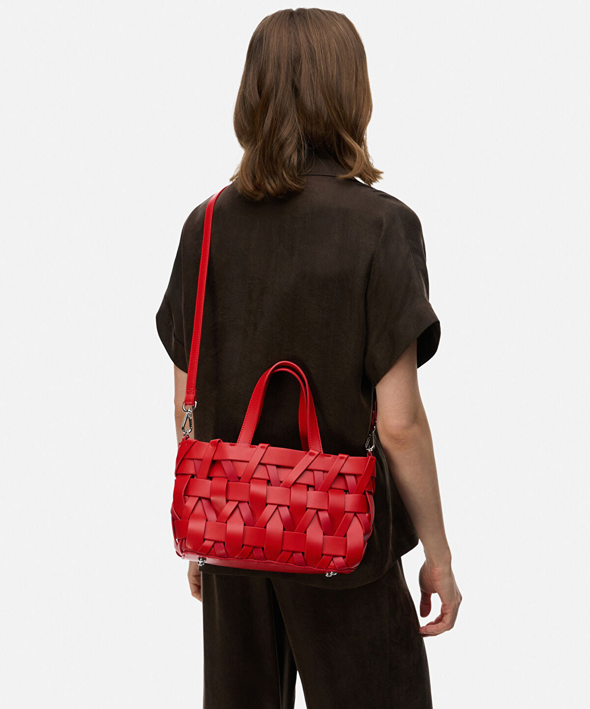Zoomed Double Handle Woven Bag