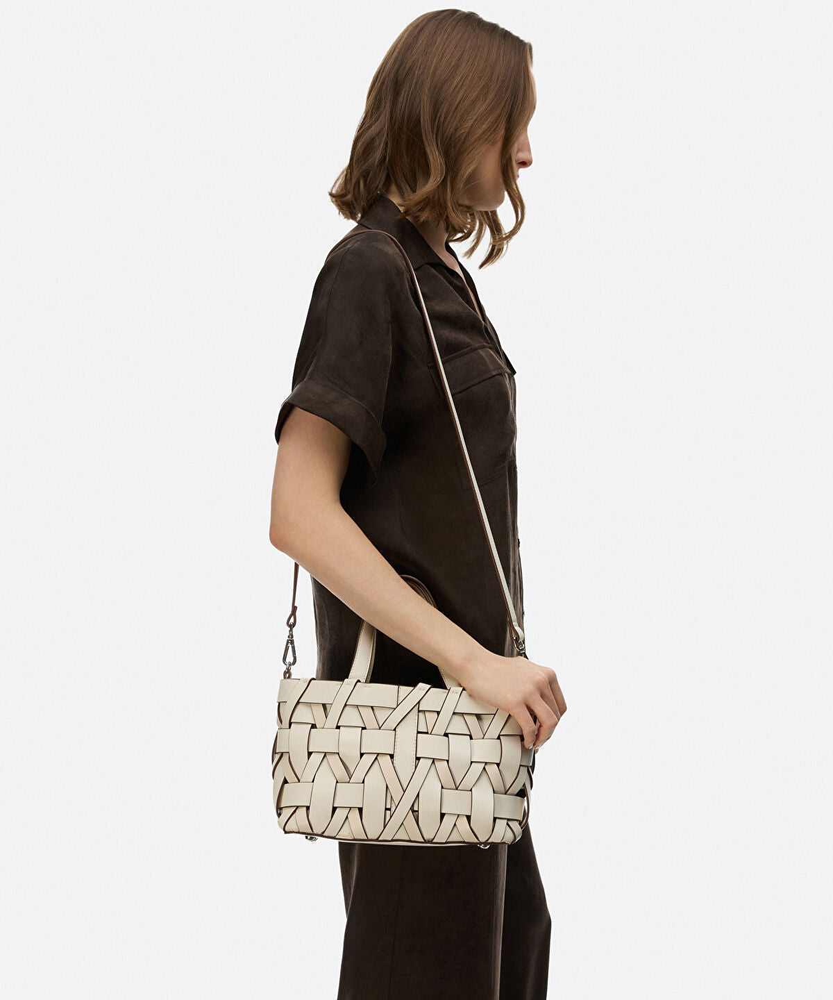 Zoomed Double Handle Woven Bag