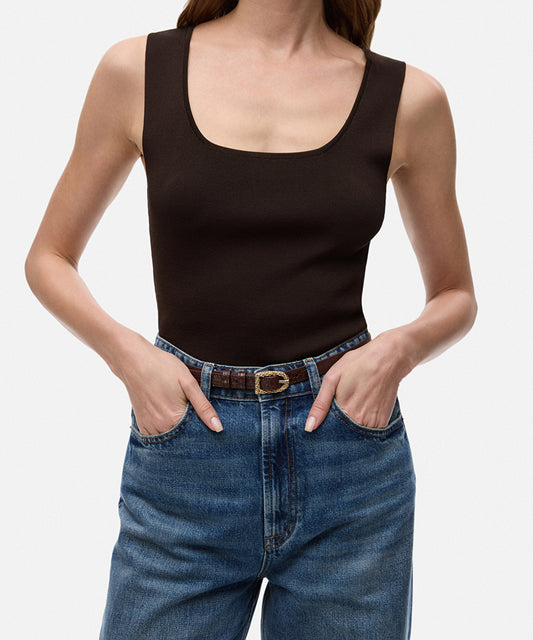 Textured Metal Buckle Belt