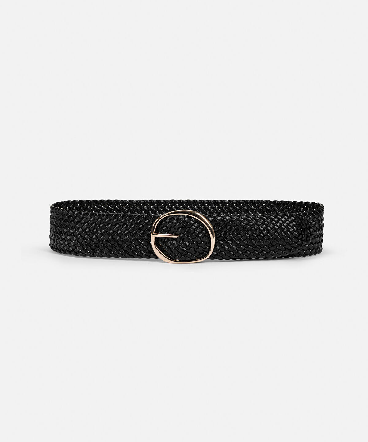 Zoomed Metal Buckle Woven Belt