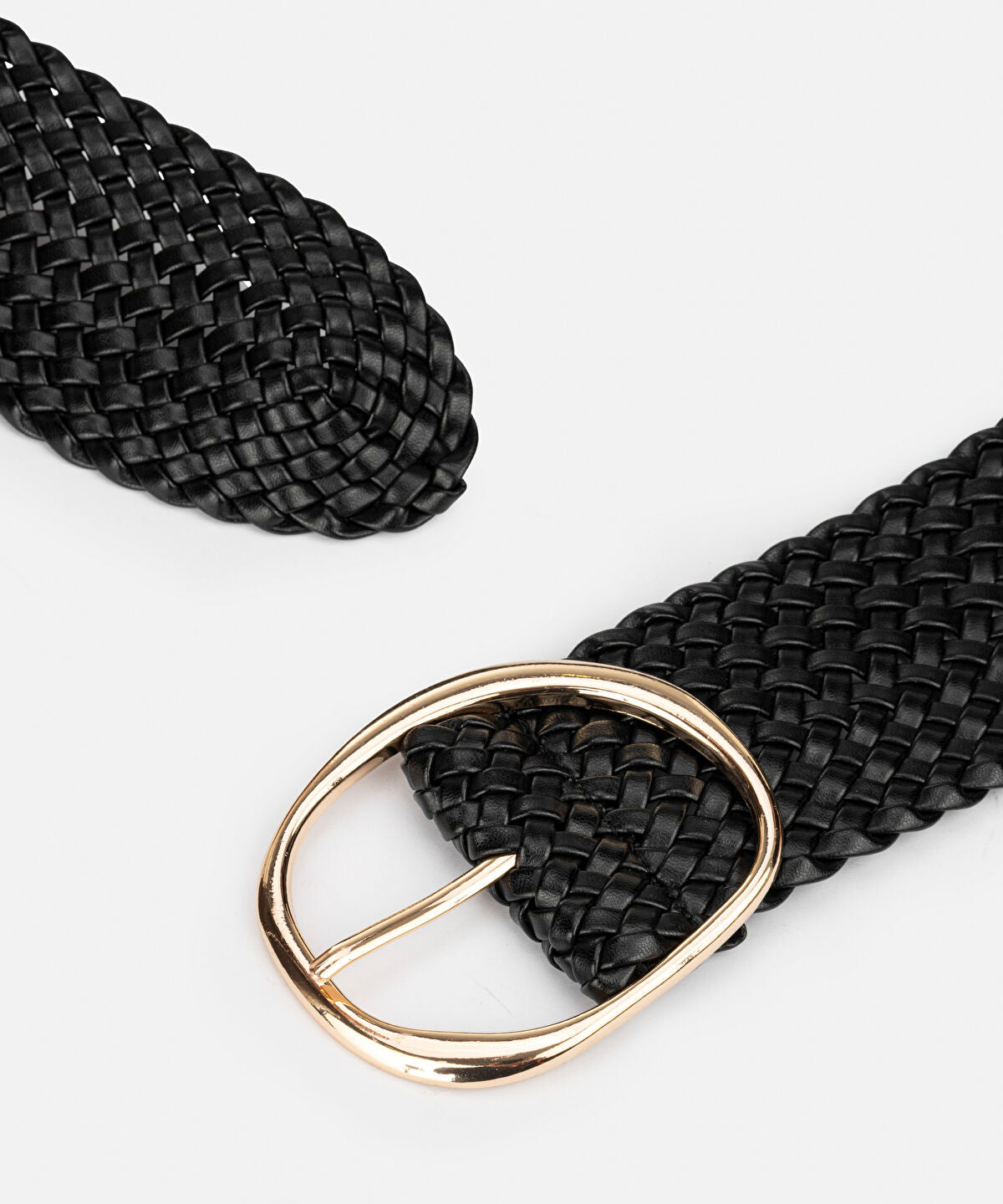 Zoomed Metal Buckle Woven Belt