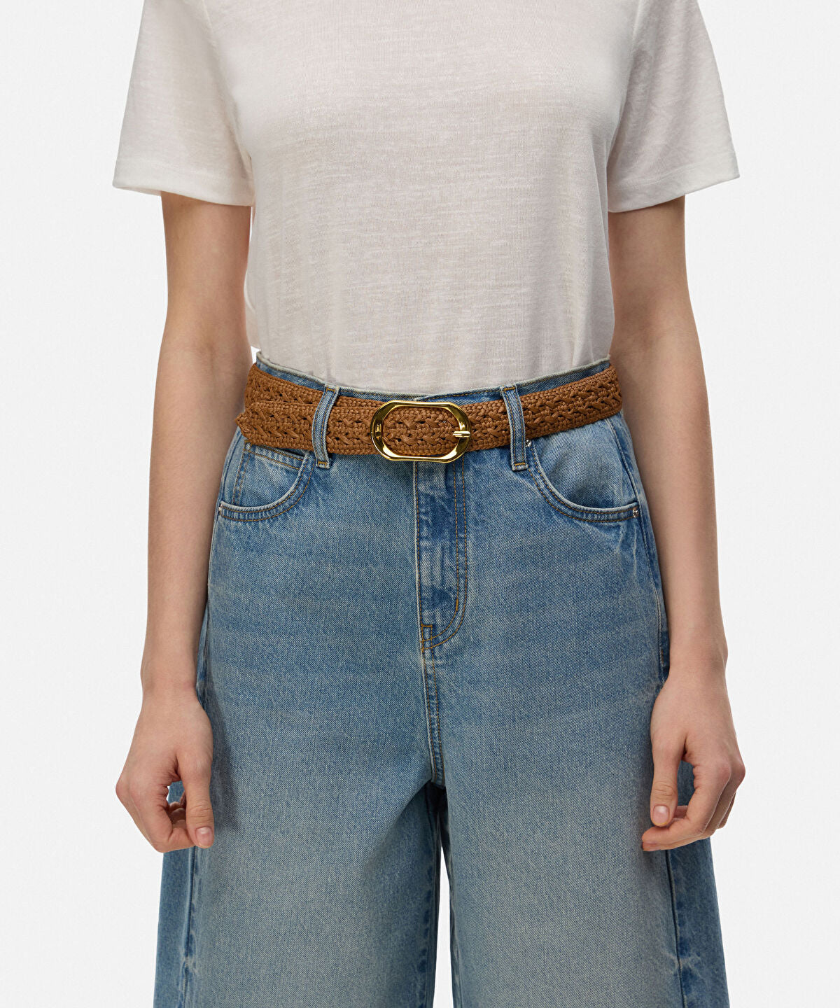 Woven Belt with Metal Buckle