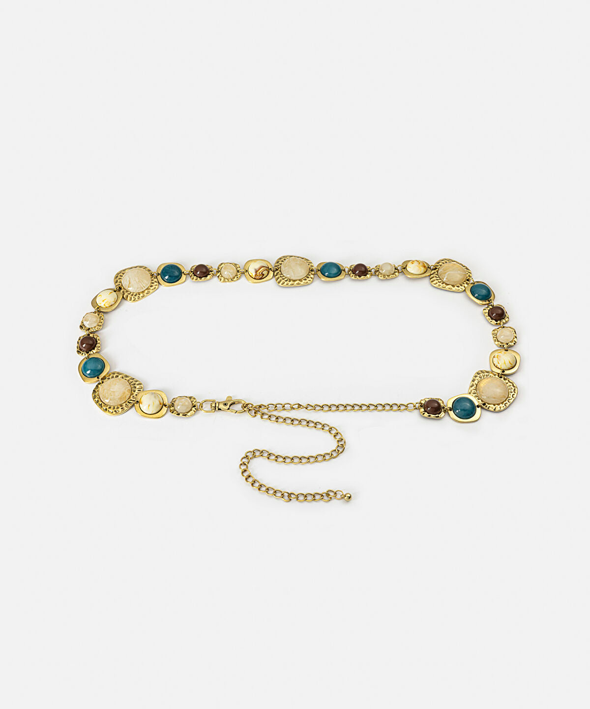 Zoomed Resin Embellished Metal Belt