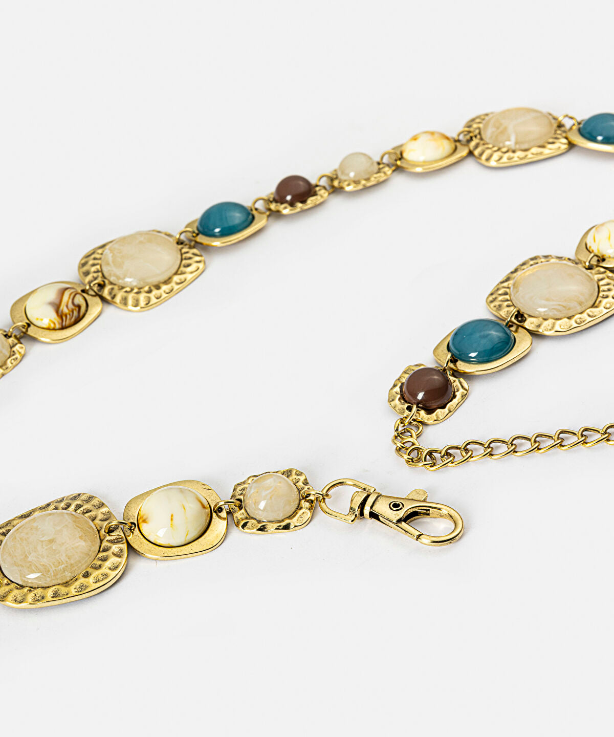 Zoomed Resin Embellished Metal Belt