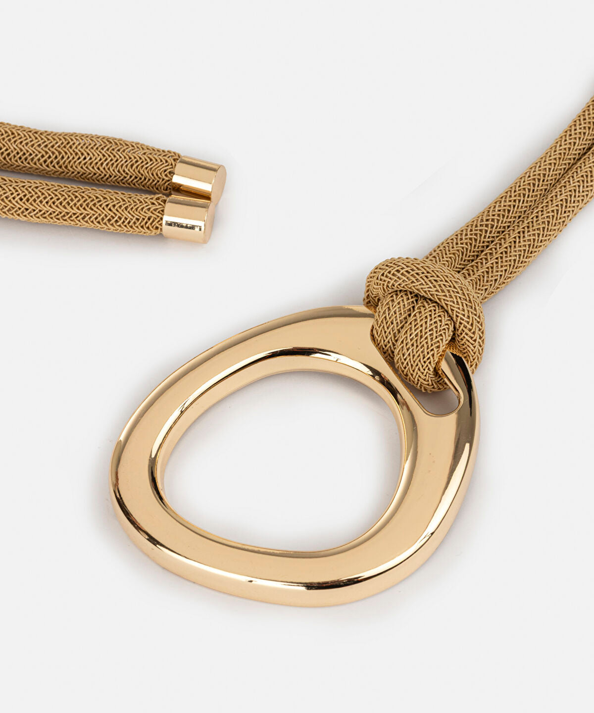 Zoomed Metal Buckle Cord Belt