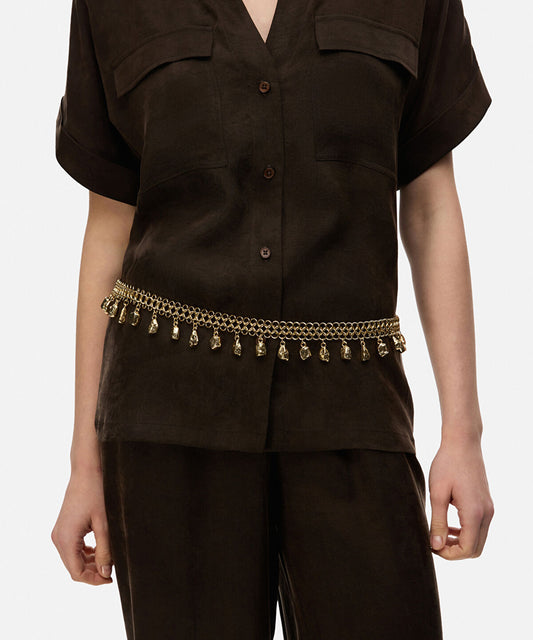 Dangling Detail Metal Belt