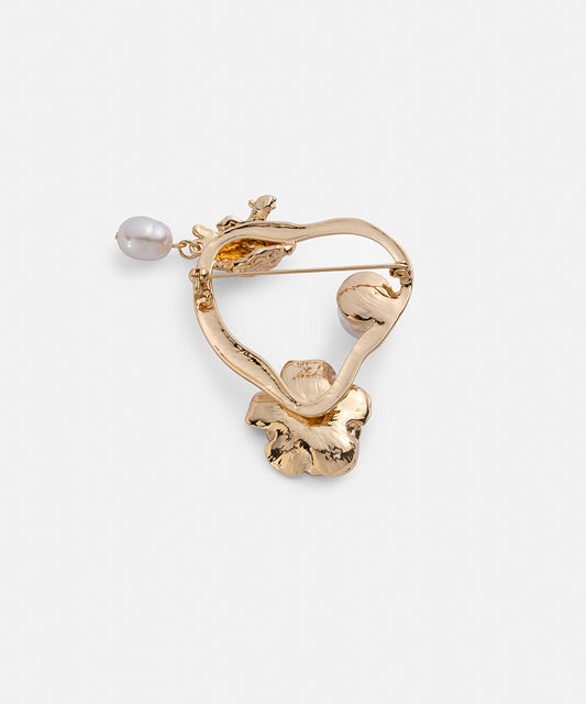 Faux Pearl Brooch