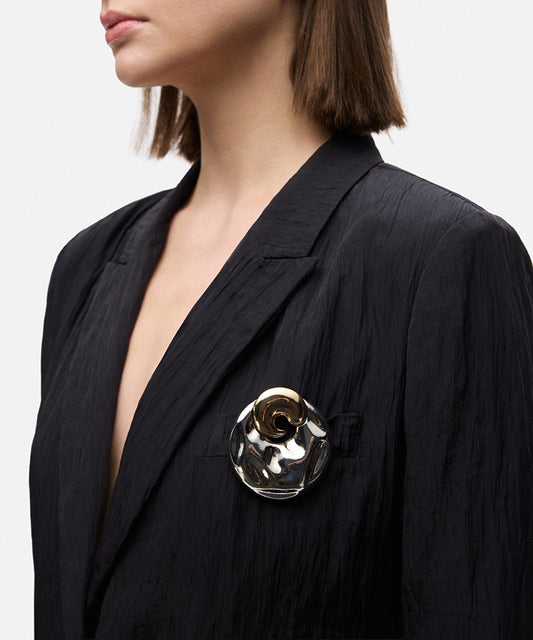 Textured Two-Tone Brooch