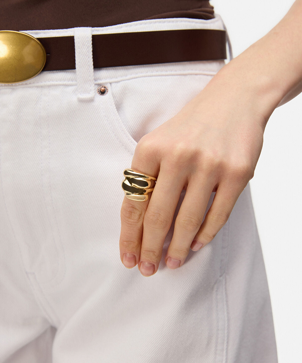 Zoomed Textured Metal Ring