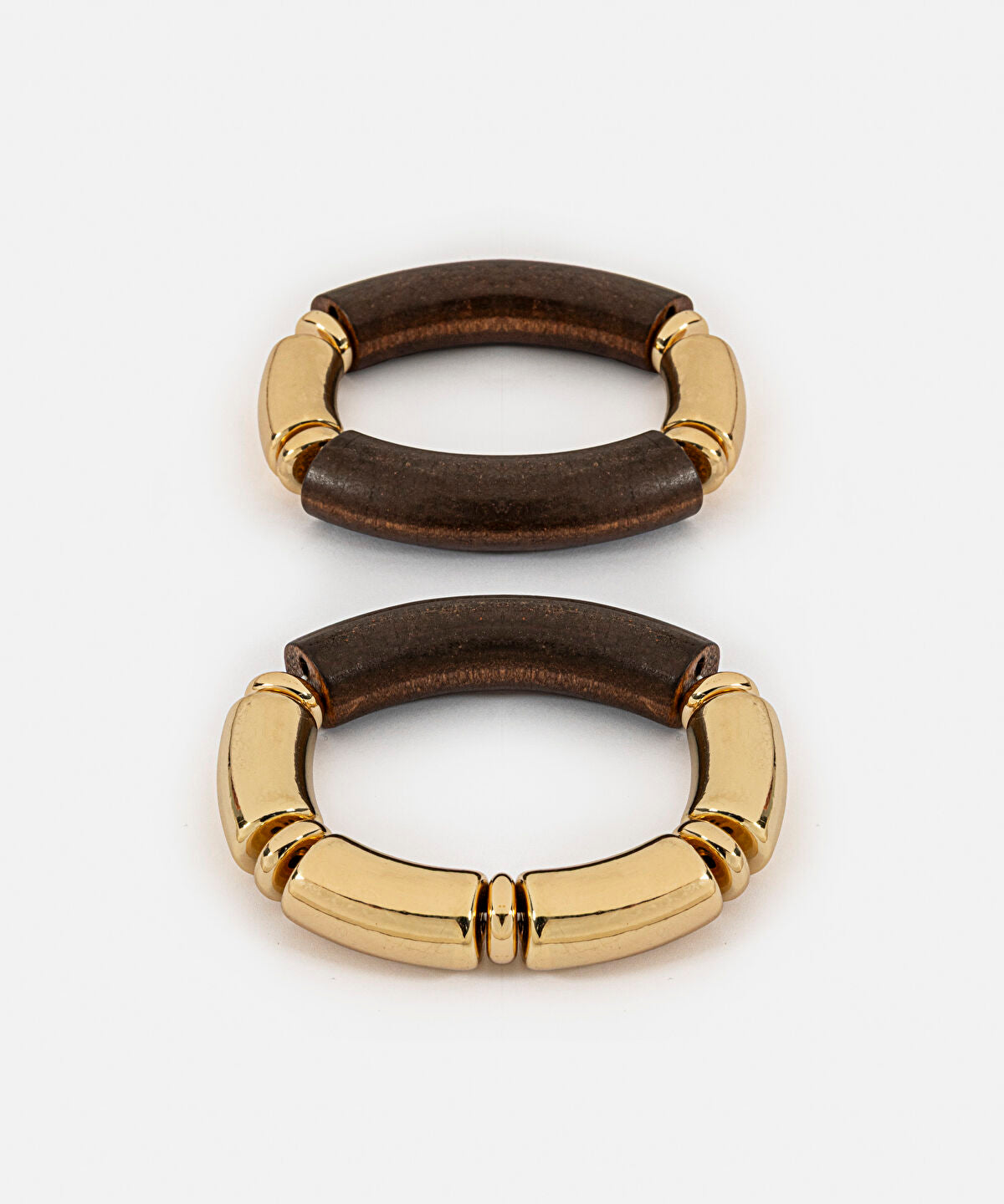 Zoomed Wood Piece Bracelet Set