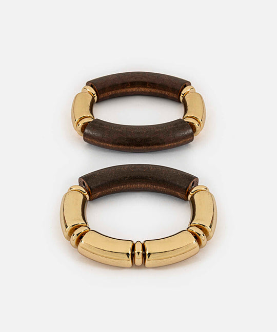Wood Piece Bracelet Set