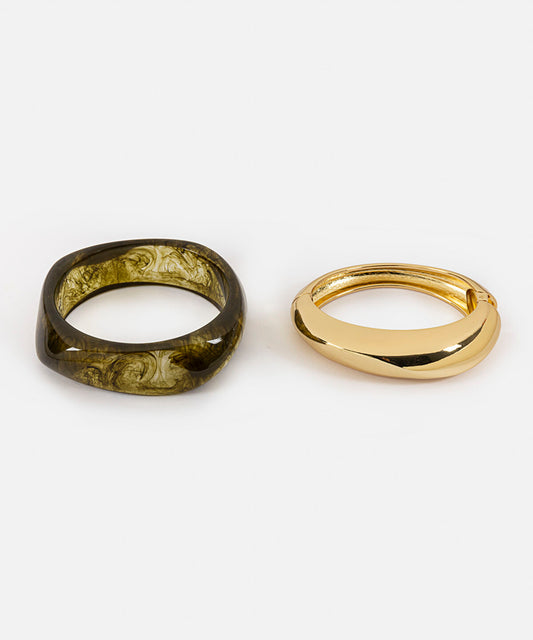 Resin and Metal Bracelet Set