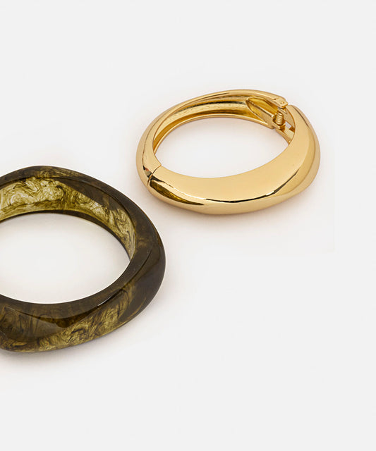 Resin and Metal Bracelet Set