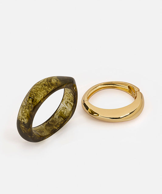 Resin and Metal Bracelet Set