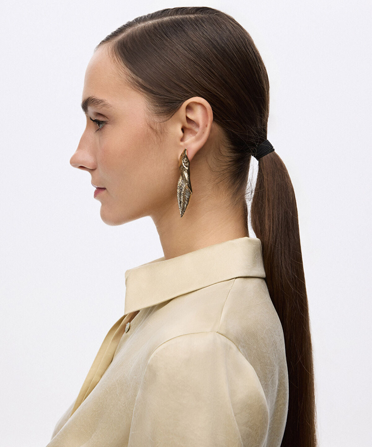 Textured Leaf Earrings