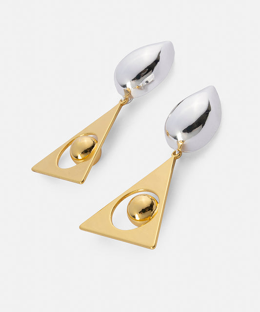 Combined Two-Tone Earrings