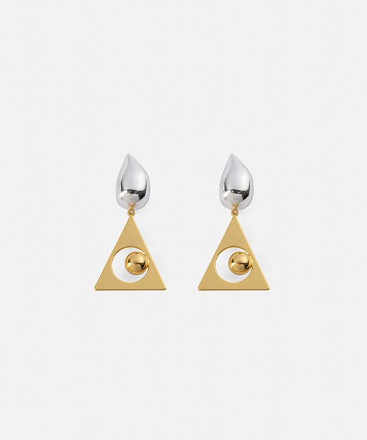 Combined Two-Tone Earrings