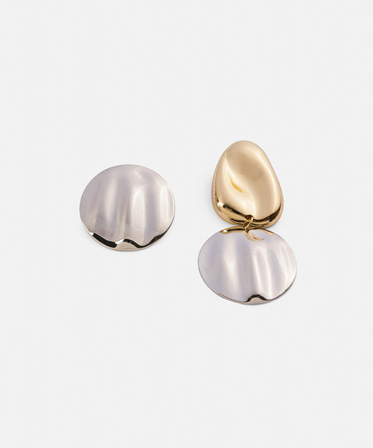 Two-Tone Asymmetrical Earrings