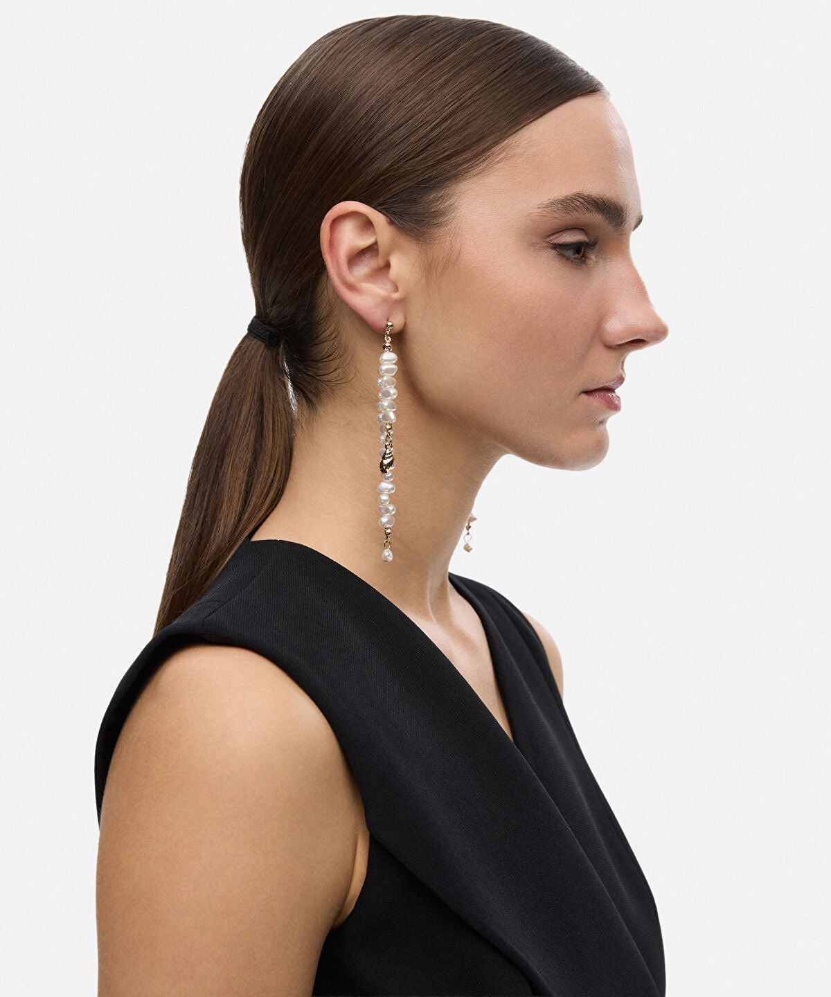 Faux Pearl Dangle Earrings