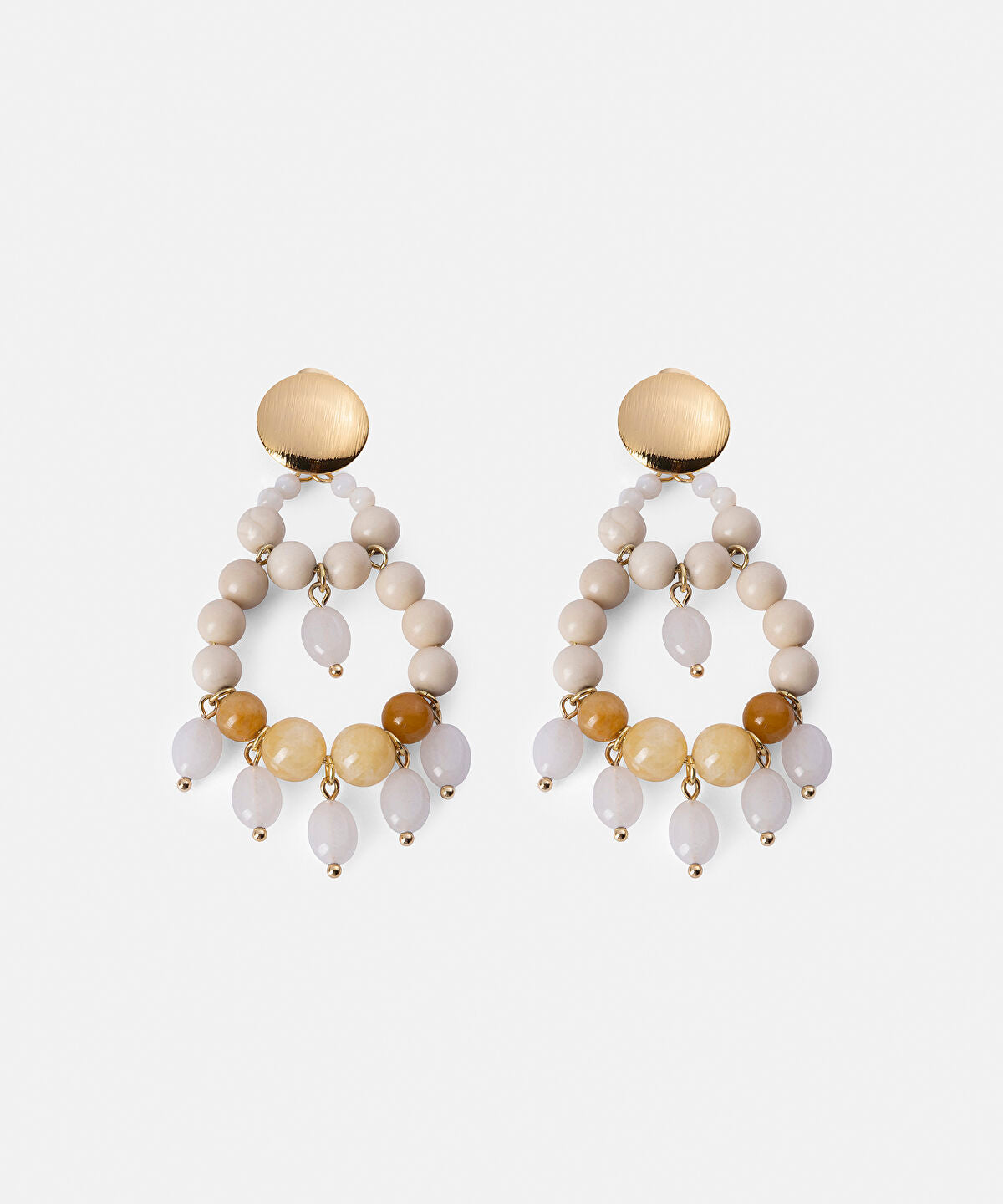 Zoomed Mixed-Bead Dangle Earrings