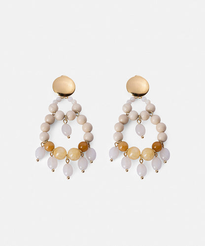 Mixed-Bead Dangle Earrings