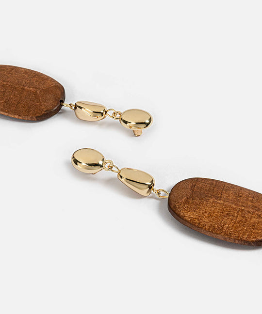 Wood Piece Drop Earrings