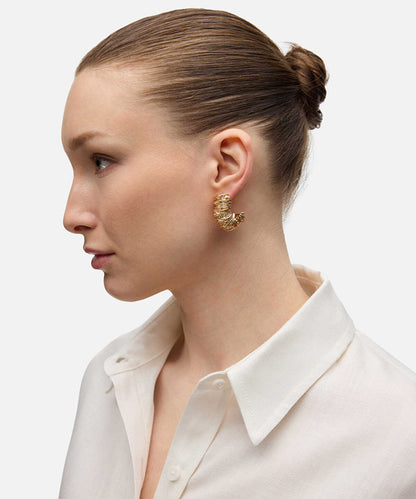 Voluminous Textured Hoop Earrings