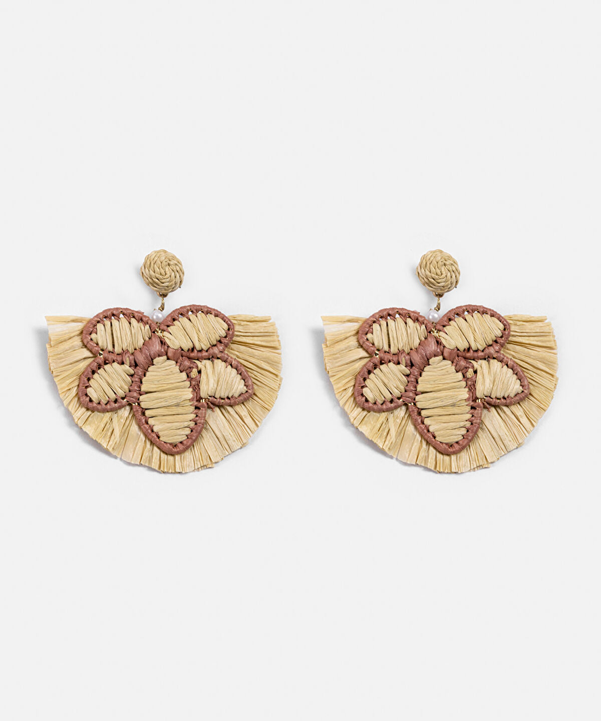 Zoomed Floral Raffia Earrings