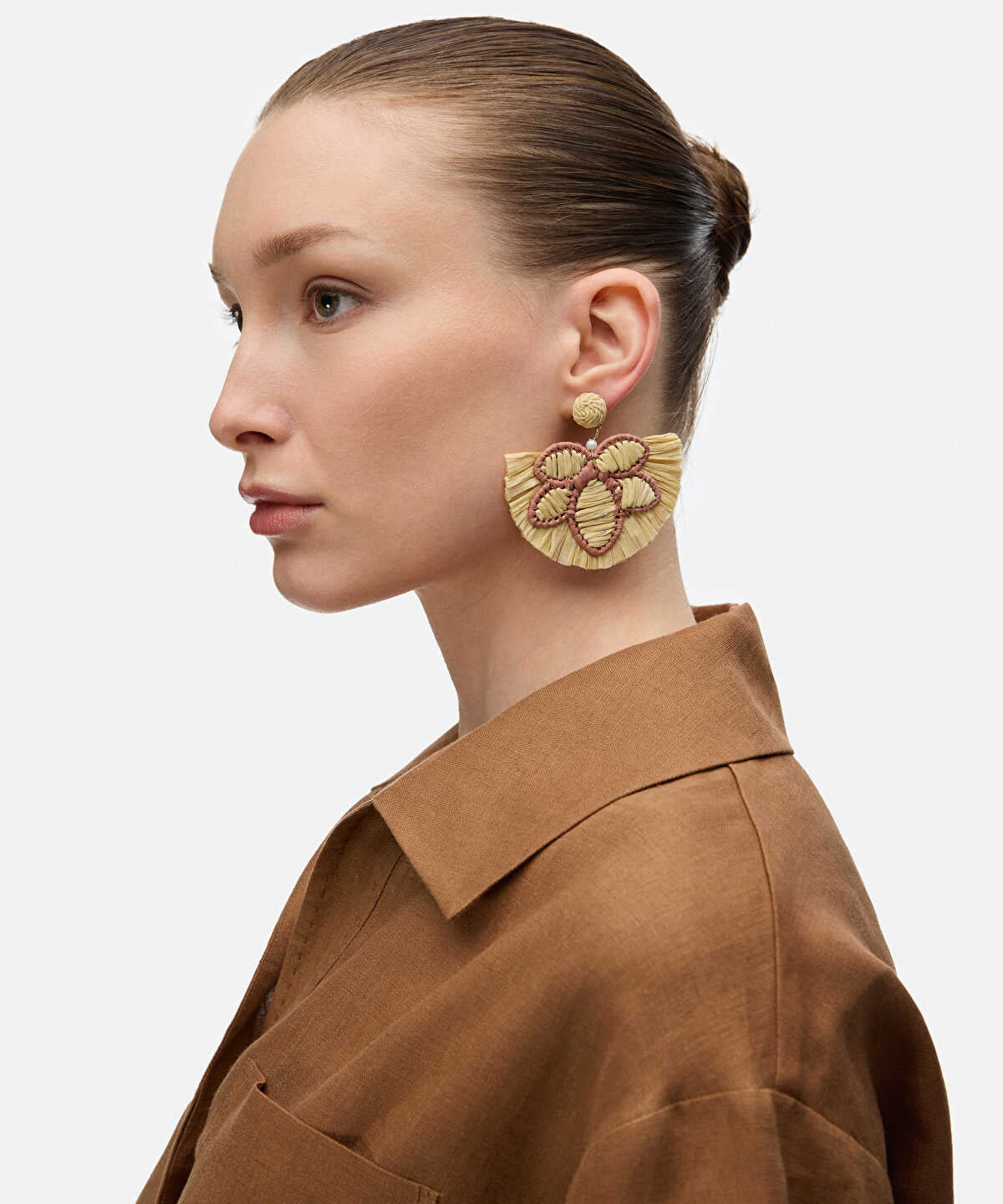 Zoomed Floral Raffia Earrings