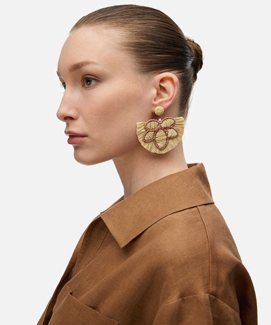 Floral Raffia Earrings