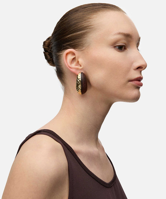 Textured Wood Element Earrings