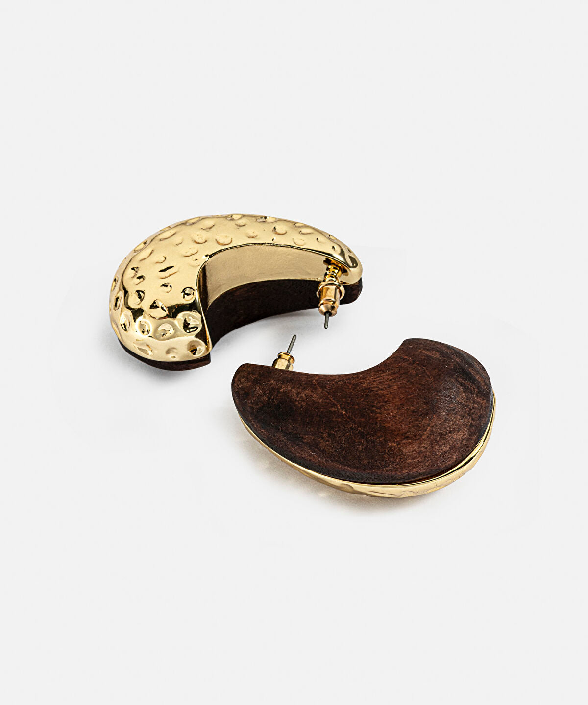 Zoomed Textured Wood Element Earrings