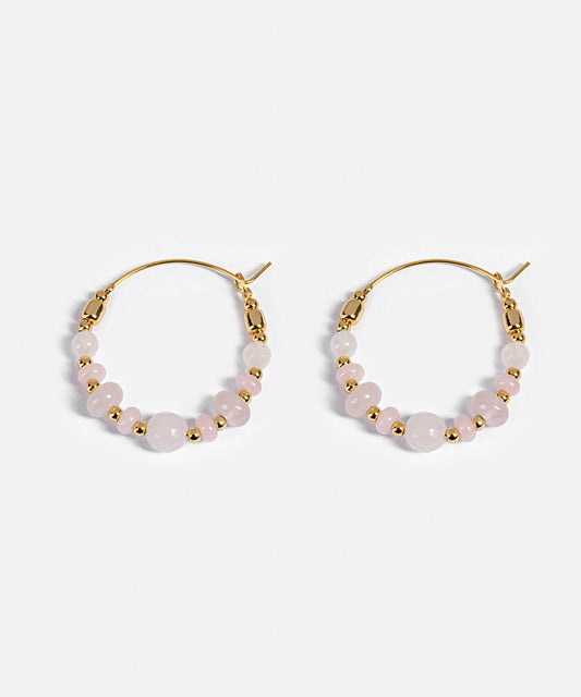 Mixed Stone Hoop Earrings