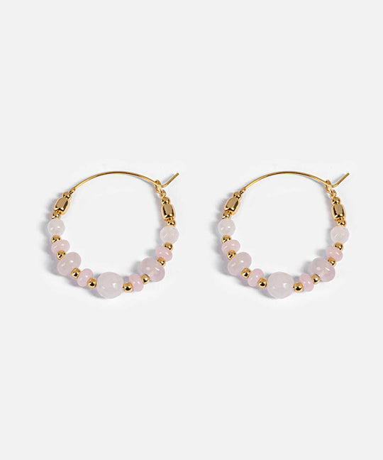 Mixed Stone Hoop Earrings