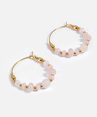 Mixed Stone Hoop Earrings