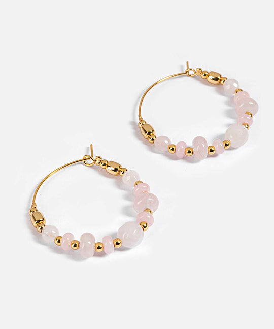 Mixed Stone Hoop Earrings