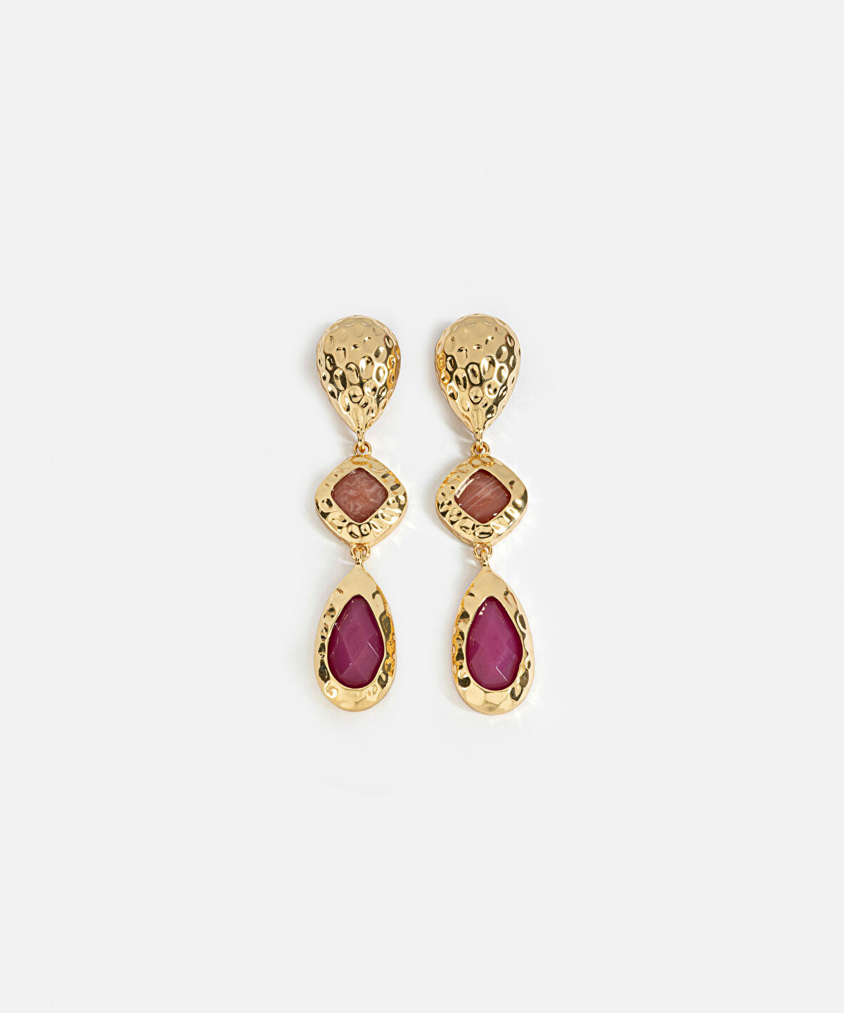 Zoomed Acrylic Detail Textured Earrings
