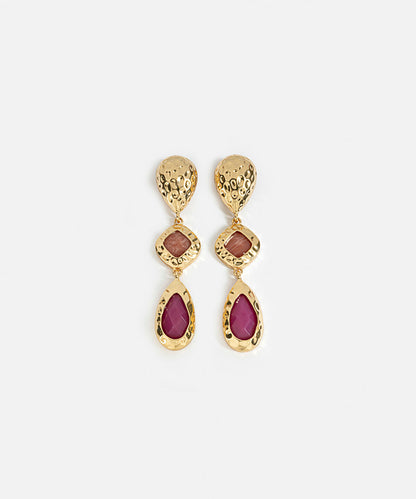 Acrylic Detail Textured Earrings