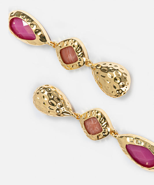 Acrylic Detail Textured Earrings