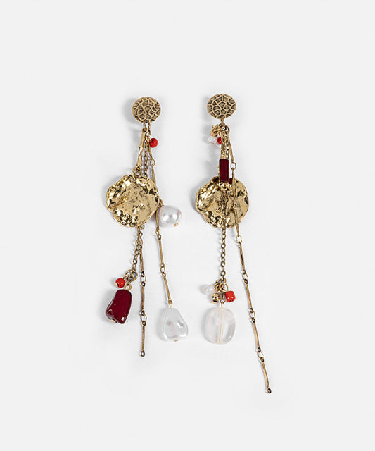 Mixed Beaded Dangle Earrings