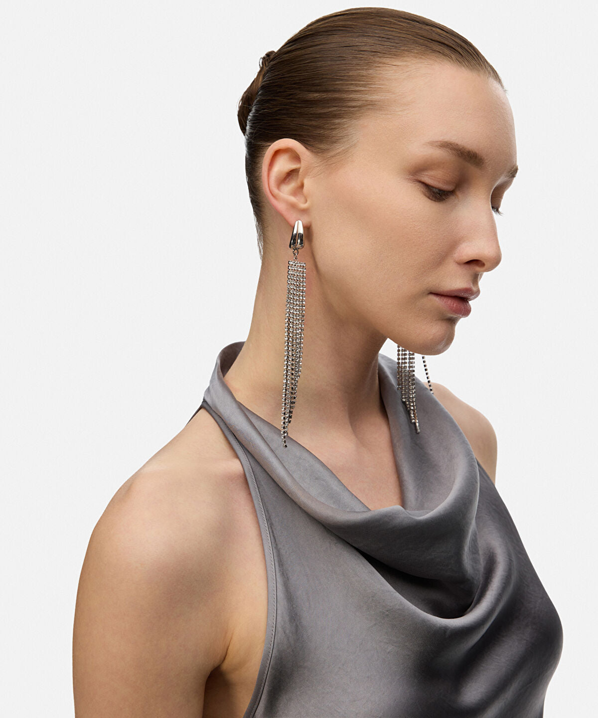 Zoomed Rhinestone Dangle Earrings