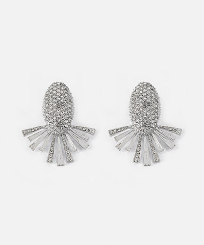 Rhinestone Metal Earrings